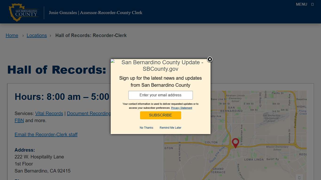Hall of Records: Recorder-Clerk – San Bernardino County Assessor